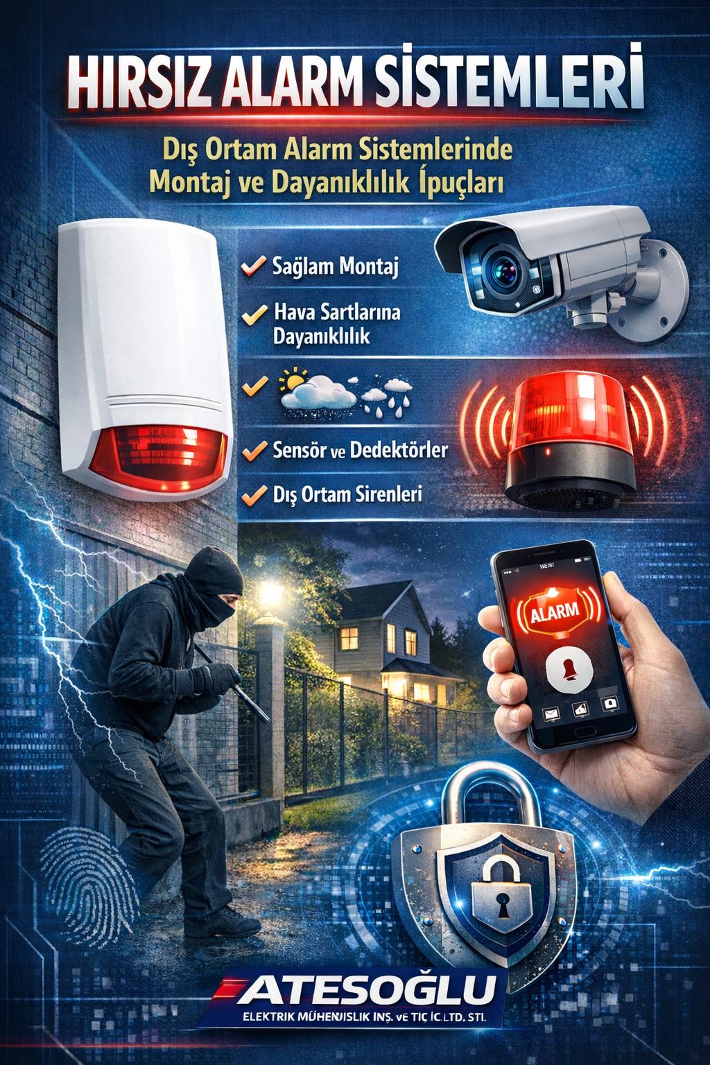 HIRSIZ ALARM SİSTEMLERİ / Dış Ortam Alarm Sistemlerinde Montaj ve Dayanıklılık İpuçları - Ateşoğlu Elektrik Mühendislik İnş. ve Tic. Ltd. Şti.