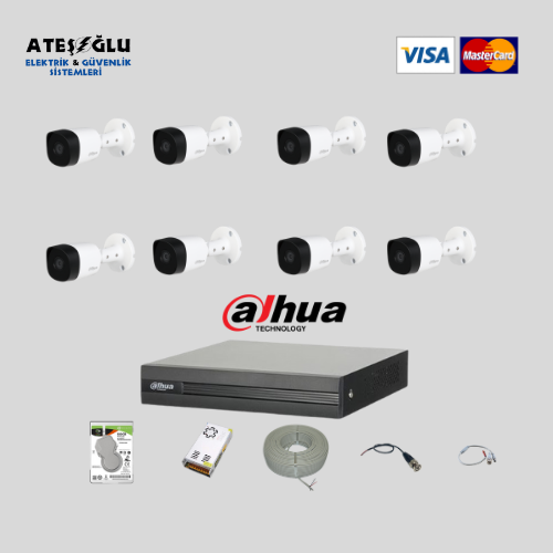Dahua 8 Kameralı 2 Mp HDCVI Set
