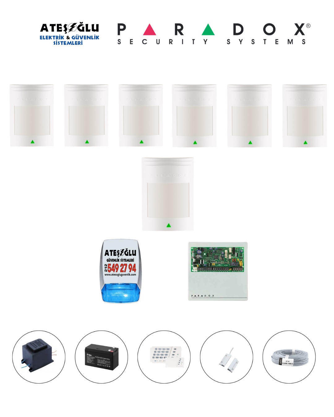 Paradox 7 Dedektörlü Set MONTAJ DAHİL